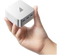 CHECARZHN--NO1-T8Plus Mini Pc, ¿ntel Alder Lake N100 Mini Pc (Jusqu'À 3,40 Ghz), 12 Go Lpddr5 256 Go M.2 Ssd Mini Ordinateur Avec Dual Rj45 Hdmi 4K*3 Wifi 5 W11 Pro Pour La Maison/Bureau/École