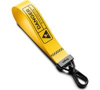Checarzhn--No1-Tarpaulin Key Ring Porte-Clés Sangle Dragonne Nylon Polyester Cordon Sangle De Doigt - Danger Yellow