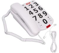CHECARZHN--NO1-Téléphone À Gros Boutons Pour Personnes Âgées, Téléphone Fixe Filaire Classique Simple Volume Réglable Pour Personnes Âgées Blanc