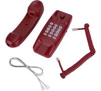 CHECARZHN--NO1-Téléphone Fixe À Fixation Murale, Sans Identification De L'Appelant Téléphone Filaire Téléphone D'Affaires Compact Extension De Téléphone À Domicile Pour La Famille De L'Hôtel(Rouge)