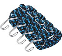 CHECARZHN--NO1-Tendeurs Elastique Avec Crochets,Pack De 4 Tendeur Elastique Réglables Sandow Elastique 1M Tendeur Plat Pour Vélo Bache Piscine Tente,Bleu.