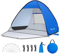 Checarzhn--No1-Tente De Plage Pop Up Pour 1-2 Personnes (S) 3-4 Personnes (L) Abris De Plage Avec Porte À Glissière Protection Uv 50+ Contre Le Vent
