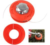 CHECARZHN--NO1-Tête De Débroussailleuse Universelle Tap & Go - M10 X 1,25 À Gauche 30M Avec Ligne De Débroussailleuse De Rechange ¿ 2.4Mm Rond En Nylon (Couleur De Corde Aléatoire)