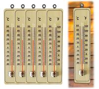 CHECARZHN--NO1-Thermometre Interieur D' En Bois Mesurer La Thermomètre Extérieur, Peut Être Utilisé À L'Intérieur Ou À L'Extérieur, Jardin, Facile À Accrocher Et À Lire(-40°C-50°C/-40°F-120°F)