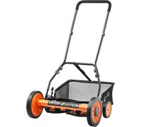 CHECARZHN--NO1-Tondeuse À Gazon Manuelle, 450 Mm, 5 Lames Acier, Sans Moteur, Hauteur De Coupe Réglable 35 À 62 Mm, Avec Bac De Ramas , Tondeuse Pour Pelouses, Allées, Cours, Travaux De Jardinage Quo