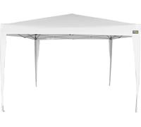 Checarzhn--No1-Tonnelle Pliante Réglable 300x300x240, 250 Cm Blanche, Hauteur Réglable Sur 3 Positions, Structure Métallique Robuste, Toit Étanche, Montage Rapide Sans Outils (62187)