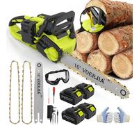 CHECARZHN--NO1-Tronçonneuse Sans Fil De 40,6 Cm, Avec Batterie, 4 Batteries De 4000 Mah, 2200 W, Avec Lubrification Automatique De La Chaîne Et Frein De Chaîne, Pour Abattre Les Troncs D'Arbres Et Le