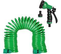 CHECARZHN--NO1-Tuyau De Jardin Avec Pomme DArro , Extensible Et Flexible JusquÀ 10 M, En Spirale, 7 Modes De Jets, Vert