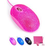 CHECARZHN--NO1-Usb Optical Wired Mini Computer Mouse For Latpot Mice With Pink Crystal Bling Rhinestone Funny Personalized Gift For Kids And Teen Girl Birthday Gift By