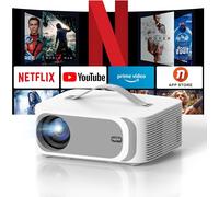 CHECARZHN--NO1-Videoprojecteur 4K Netflix Certifié/Dolby Audio 1080P Natif 36000Lux Projecteur Video, Avec Movin, 4D/4P Keystone, Focus Électrique, Wifi6, Bluetooth Retroprojecteur Portable Pour Home