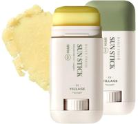 Checarzhn--No1-Village 11 Factory] Daily Fresh Sun Stick - Indice Solaire 50 (20g) Soin Coréen - Stick Solaire Matifiant - Protège Des Uv - Illumine Le Teint - Hydrate - Anti-Âge - Pratique & Facile