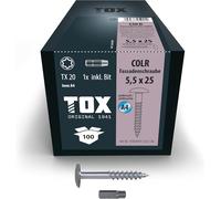 CHECARZHN--NO1-Vis Colr 5,5 X 25 Mm, Vis Pour Plaques De Façade En Acier Inoxydable A4 Avec Tête Plate Colorée, Résistantes À La Corrosion Et Aux Uv, 100 Pièces Dans Un Carton, 1X Embout Inclus, 1130