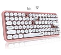 CHECARZHN--NO1-X Ajazz 308I Clavier Sans Fil Rétro, Bluetooth Silent Cute Computer Keyboard, Keycaps Punk Ronds, Compact 84 Touches,Texture Mate, Typewriter Design, Qwerty, Multidispositif Pour Pc Mac