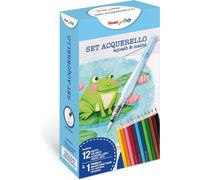 Checarzhn--No1-Xfrh+Cb9 Lot De 12 Crayons Aquarellables Et 1 Pinceau À Remplir Aquash Water Brush
