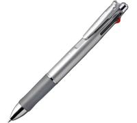 Checarzhn--No1-Zebra B4sa2 Clip-On Multi 1000 Multifunctional Pen (0.7mm Black, Blue, Red And Green + 0.5mm Mechanical Pencil) - Silver Barrel