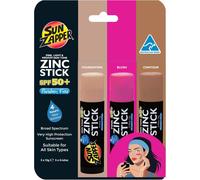 Checarzhn--No1-Zinc Oxide Sunscreen Stick ¿ Spf 50+ Tinted 3-Pack (Light, Dark, Pink) ¿ Makeup, Blush¿ Water Resistant, Made In Australia