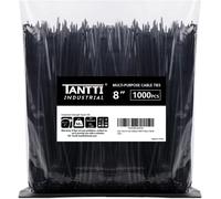 CHECARZHN--NO1-Zip Ties 8 Inch Black Zip Ties 1000 Pack, Wire Ties With 50Lb Tensile Strength, Uv Resistant Cable Ties, Self-Locking Plastic Ties For Indoor And Outdoor Use, By .
