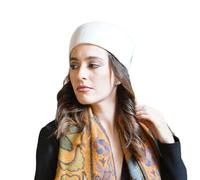 Chechia Kufi Blanc - Chapeau Musulman Homme, Bonnet Docker, tunisienne Verte Authentique en Laine Traditionnelle Faite à la Main 60 cm