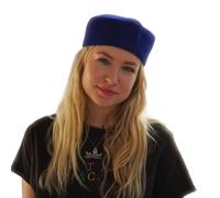 Chechia Kufi Bleu Electrique - Chapeau Musulman Homme, Bonnet Docker, Tunisienne Authentique en Laine Traditionnelle Faite à la Main (59 cm)