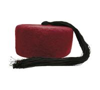 Chechia Kufi rouge - Chapeau musulman homme, bonnet docker, tunisienne avec pompom authentique en laine traditionnelle faite à la main 59 cm