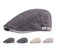 CheChury Casquette Béret Plate Homme Chapeau Réglable Gavroche d'Été avec Visière Flat Cap Vintage Golf Hat