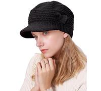 CheChury Casquette Femme Hiver Béret Chapeau d'hiver Bonnet Tricoté Chaud en Laine Femme Polaire Casquettes Visières Vintage Béret Bonnet Retro Automne Élégant Chapeau Douce Slouch Tricoter Chapeaux