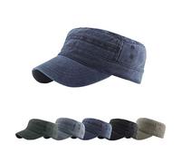 CheChury Casquette Homme Vintage Casquette Militaire Réglable Chapeau de Cadet Armée Casquette de Baseball 100% Coton pour Sports et Extérieur - Marine - Taille Unique