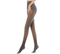 CheChury Collant Polaire Femme d'Hiver Thermiques Collant Doublé Polaire Faux Translucide Chaud Leggings Jambes Minceur Extensible Collant pour Femmes,Noir,M