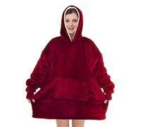 CheChury Enfants Sweat à Capuche Couverture Pull Capuchon Sherpa Couvertures Enfants Garçons et Filles Épaisse Sweat Automne Hiver Garder au Chaud Peignoir Hoodie Plush，Rouge,Taille Unique