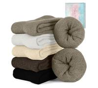 CheChury Femme Chaussettes en Coton épaisses et Chaudes Thermiques mi-mollets Chaussettes pour Femme Matériaux Respirants et Doux pour Hiver Automne 35-43 Chaussette