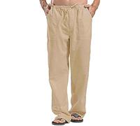 CheChury Pantalon Décontracté Homme Pantalon de Sport Loisirs Pantalon Coton Lin Été Pantalon Jogging avec Poches Grandes Tailles Pantalon de Survêtement Respirant Sportwear Casual Pants