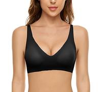 CheChury sans Armature Soutien-Gorge Push Up Invisible Brassière pour Femmes Soutien-Gorge de Tous Les Jours Femme avec Coussinets Amovibles Coupe Confort,Noir,M