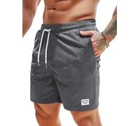 CheChury Short Coton pour Homme Short de Sport Pantalon Court Jogging Bermuda Casual avec Poches Short de Pyjama Homme Short Décontracté Séchage Respirant,Gris,M