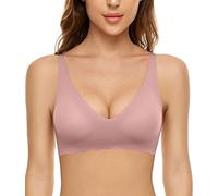 CheChury Soutien Gorge sans Armature Push Up Brassière Femme Sport Confortable Soutien-Gorge pour Quotidien Yoga - Rose - Taille XXL