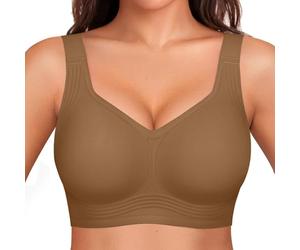 CheChury Soutiens-Gorge Femme sans Armature Push up Invisible Couverture Totale Confort Brassière avec Coussinets Comfit Larges Bretelles Soutiens-Gorge sans Coutures
