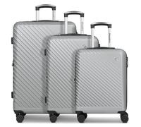 Check.In Paradise 2.0 4 roulettes Set de valises 3 pièces avec soufflet d'extension couleur argent