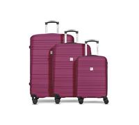 CHECK.IN Paradise Set de valises - 3 pièces | Grande Valise et Valise pour Bagages à Main en matière ABS avec Serrure à Combinaison - Sangles d'emballage croisées | Volumes : 32 L / 62 L / 100 L