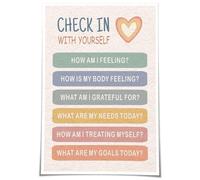 Check In with Yourself Inspirational Wall-Art Affirmation Quote Self Care Daily Reminder Canvas Print for Home Office Bathroom Decor(Unframed,16x24inch(40x60cm))