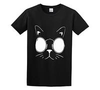 Check Meowt Funny Cat Glasses White T Shirt S M L XL 2XL Mens Womens Only ?.95 (Small - Chest (34-36) - Length (26.5) - [inches]) Unisex 100% Cotton Short-Sleeve T-Shirts Black XXL
