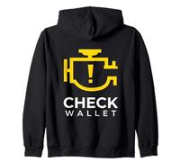 Check Wallet Dad Car Engine Light Mechanic Humour Sweat à Capuche