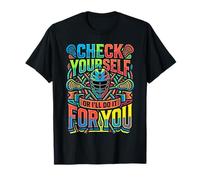 Check Yourself Or I'll Do It for You Lacrosse Puns |- T-Shirt