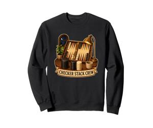 Checker Stack Crew Backgammon Stratégie Soirée Jeu Sweatshirt