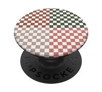 Checkerboard Classic Checkered Checker Earth Beige Colors PopSockets PopGrip Adhésif