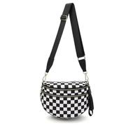 Checkered Crossbody Bum Bag, Black and White Checkered Crossbody Bag Bum Bag for Women,Belt Bag Spacious Purse(Set A)