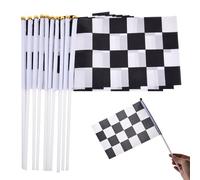 Checkered Racing Flags - Black And White Stick Flag With Spear Top | Racing Pennant Banner For Race Car Decorations, Car Theme Birthday Party, Race Event Supplies, Outdoor Decor