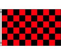 Checkered Rouge Et Noir Drapeau 90X150Cm Double Face Drapeau De Festival Imprimé Décoration Bannière Pour Ferme Fêtes Plage