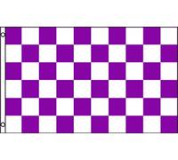 Checkered Violet Et Blanc Drapeau De 90X150Cm Décoratif Drapeaux De Maison Imprimé Bannière De Jardin Pour Toutes Les Saisons Fêtes Événement