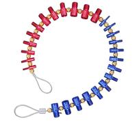 Checkers Nut Plus Bolt Thread Oxide DIY Aluminium Tailles Gauge Outil d'inspection avec finition imprimée Alliage Mâle/Femelle 26 pièces - Rouge-Bleu Professionnel Double Face pour une utilisation