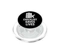 Checklist Sauve des Vies | Journée Internationale de la sécurité aérienne PopSockets PopGrip pour MagSafe