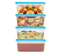 Checkmart Lot de 4 boîtes alimentaires hermétiques avec couvercles à clipser, passent au lave-vaisselle, au micro-ondes et au congélateur, 3 L, sans BPA